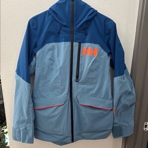 Helly Hansen Two-Tone Blue and Orange Ski Jacket